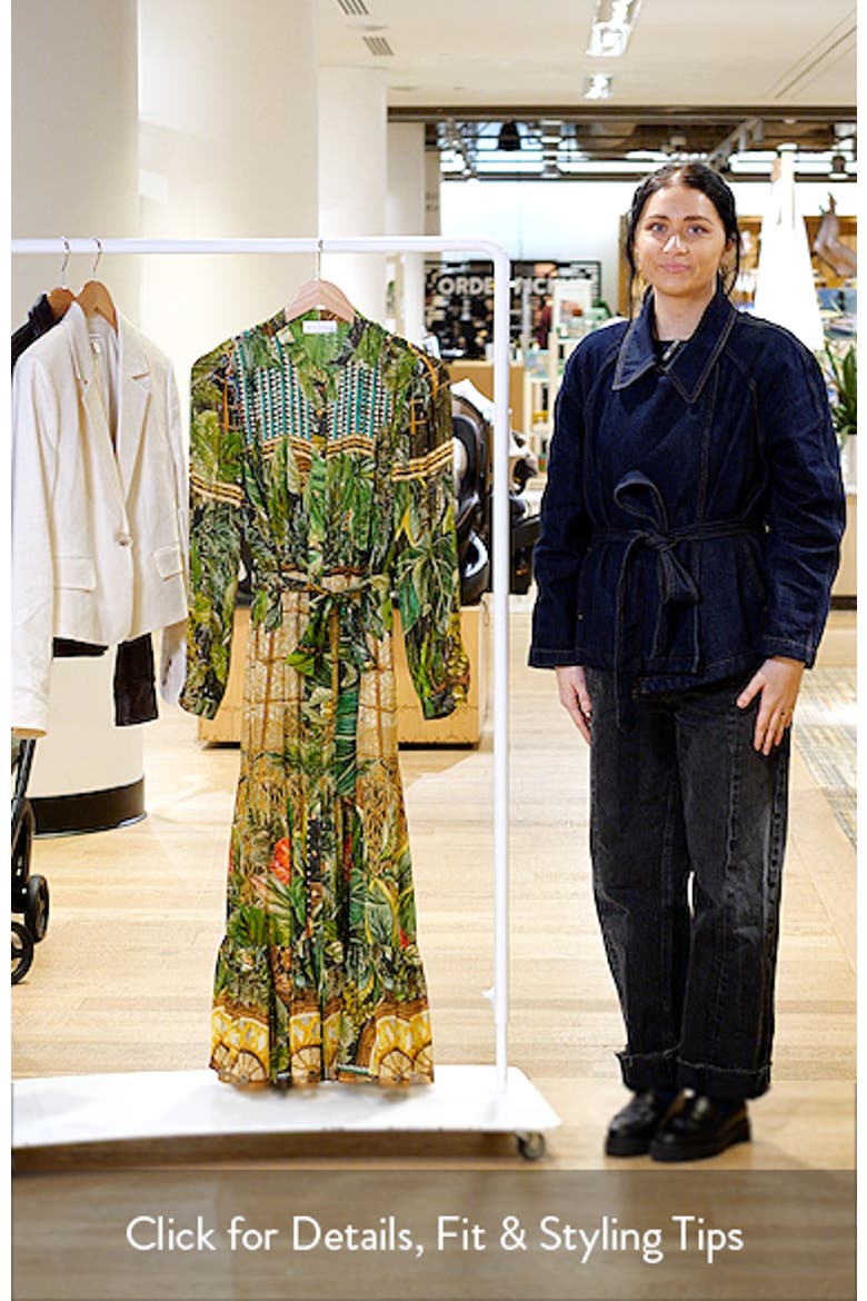 The Liliou Metallic Floral Print Long Sleeve Dress video