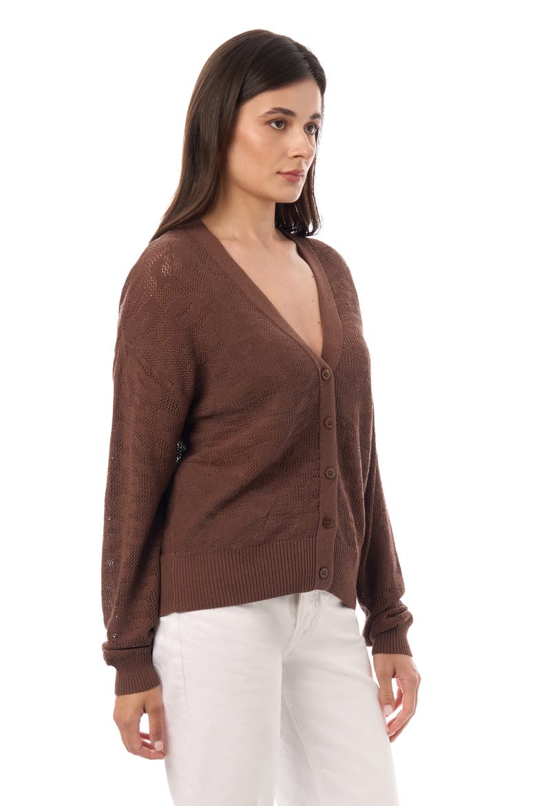 Leopard V-Neck Cardigan, Alternate, color, Nutshell