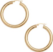 Argento Vivo Sterling Silver Hollow Hoop Earrings