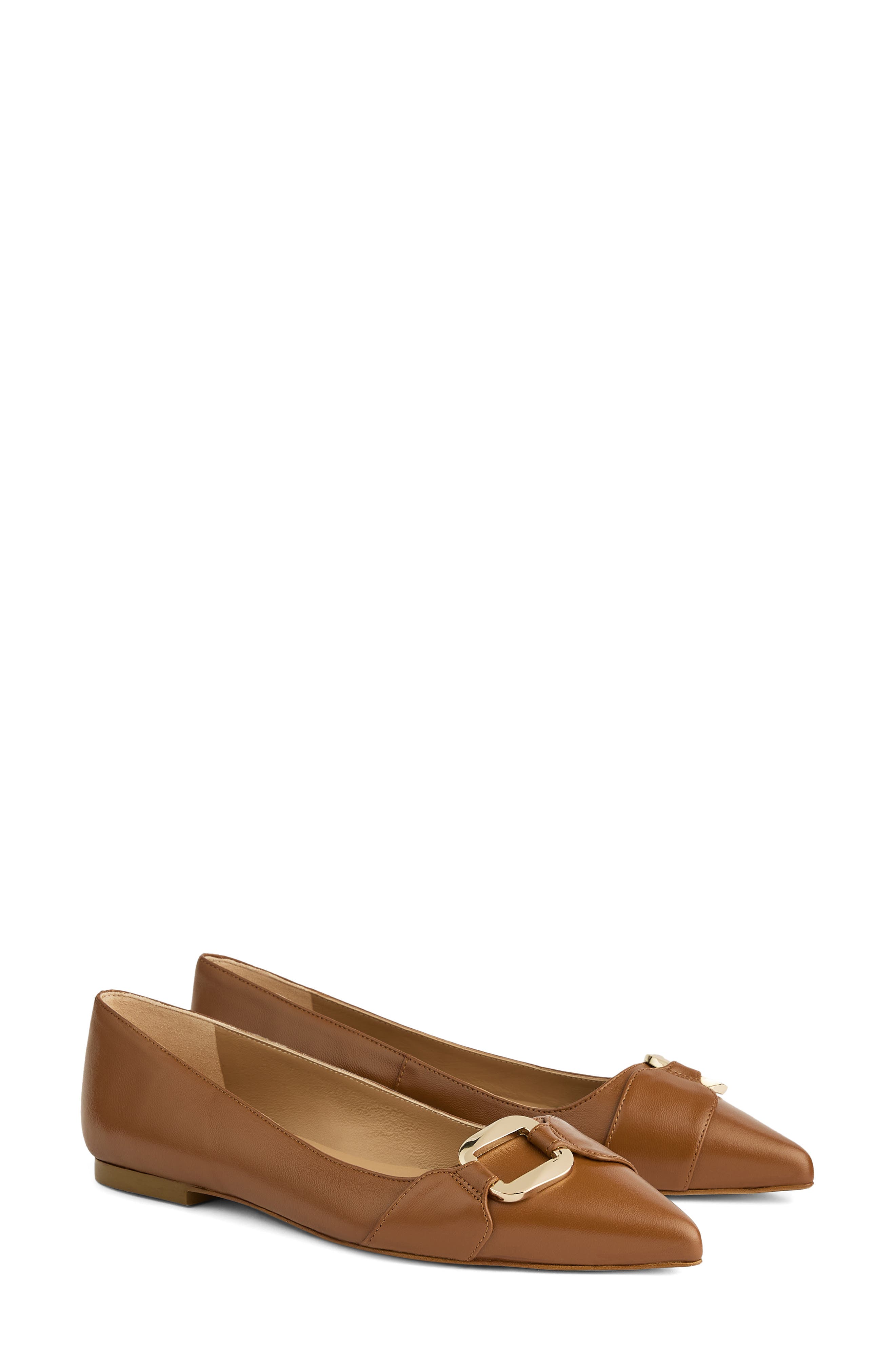 LK Bennett Ethel Pointed Toe Flat, Main, color, Tan