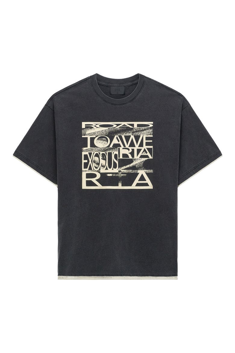 Elian Road to Awe Double Layer Graphic T-Shirt, Main, color, BLACK EXODUS