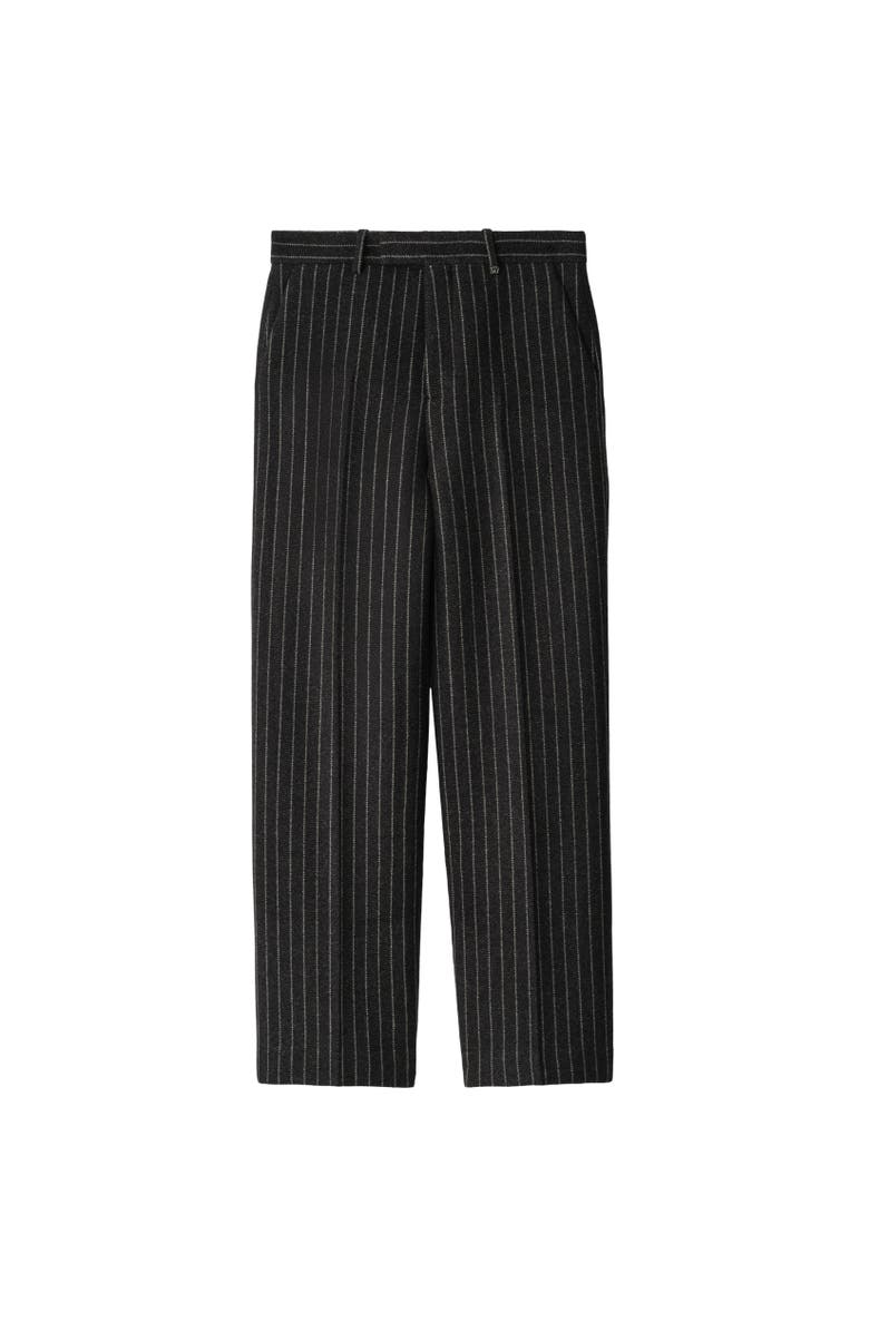 Burberry Pinstriped Wool Blend Tailored Trousers, Alternate, color, 