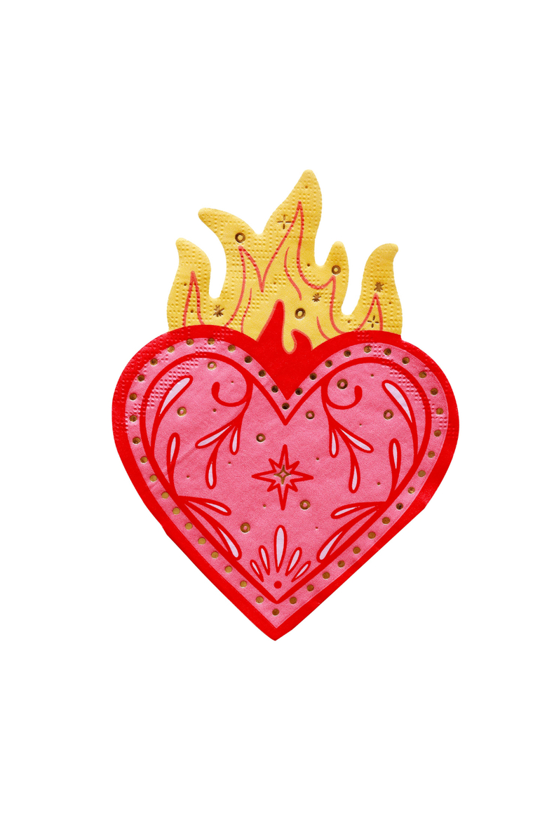 Jollity & Co. Queens Flaming Hearts Large Napkins, Main, color, Assorted Pre-Pack