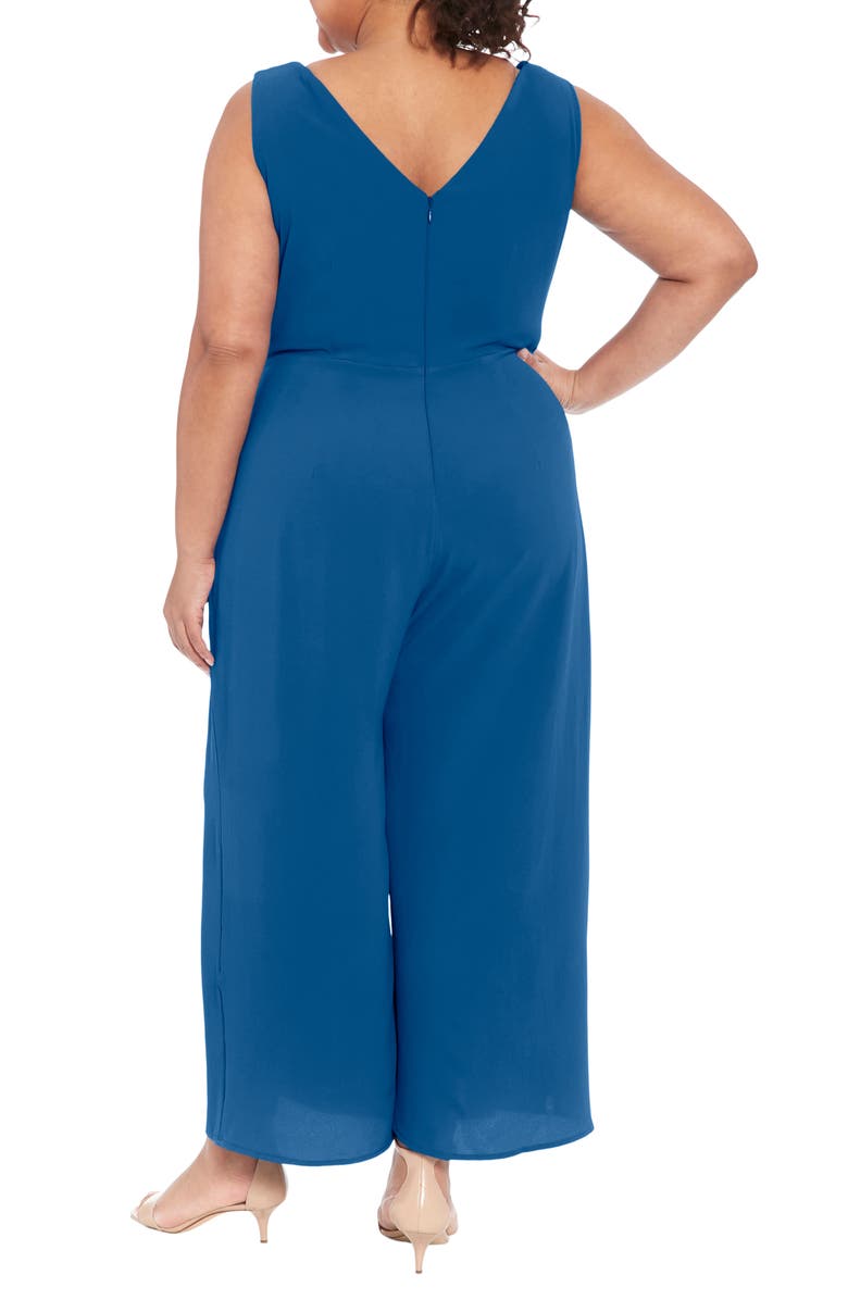 London Times Sleeveless Faux Wrap Jumpsuit, Alternate, color, Blue Opal
