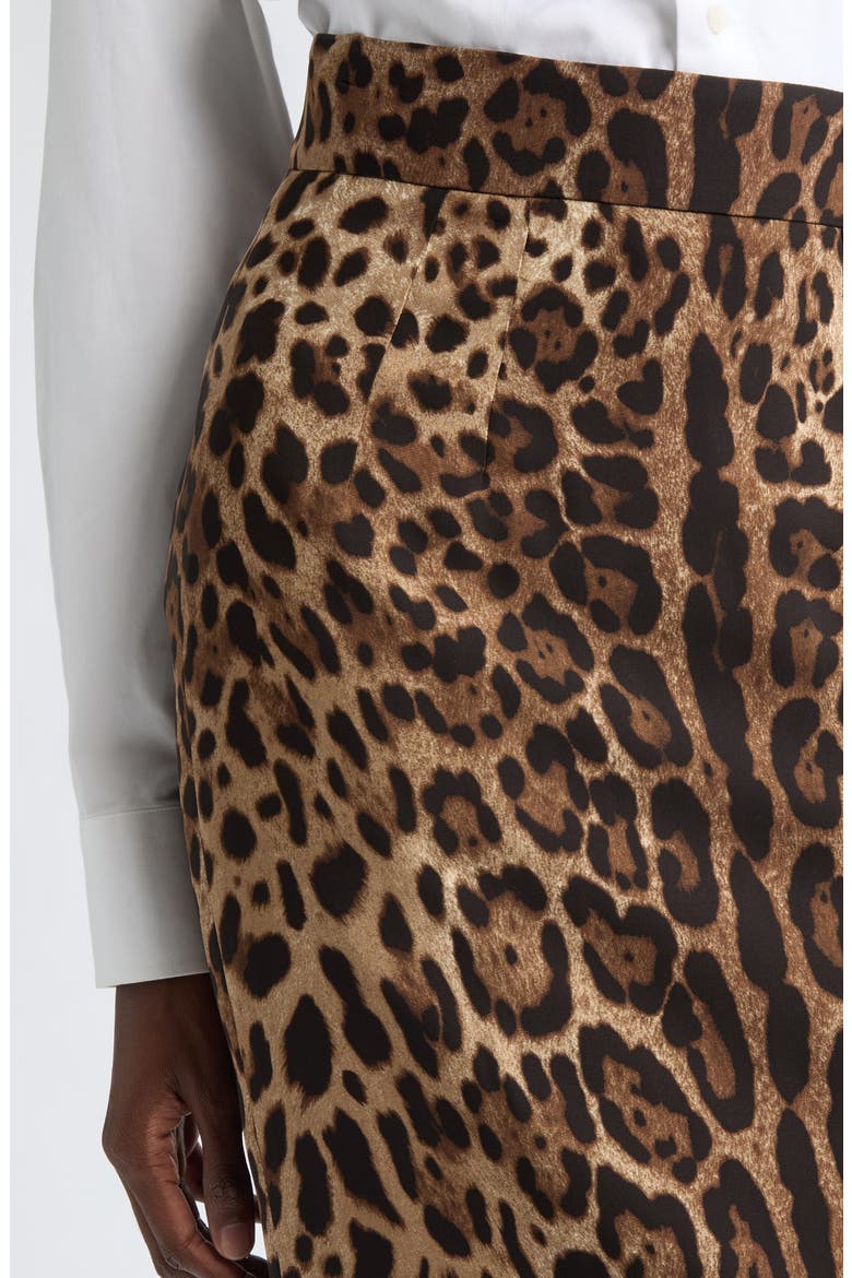 Leopard Print Stretch Cady Pencil Skirt, Alternate, color, LEO NEW