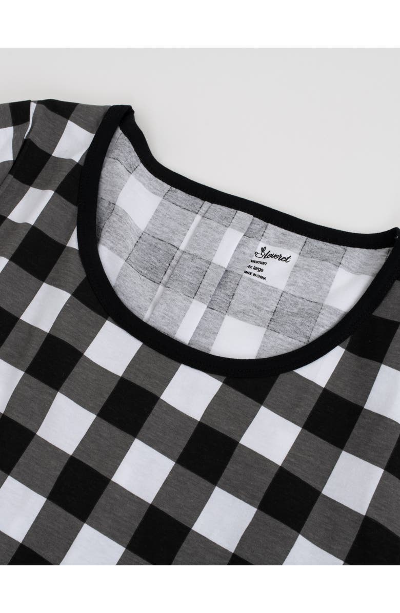 Leveret Women's Cotton Plaid Matching Family Holiday Pajamas, Alternate, color, Plaid Black & White