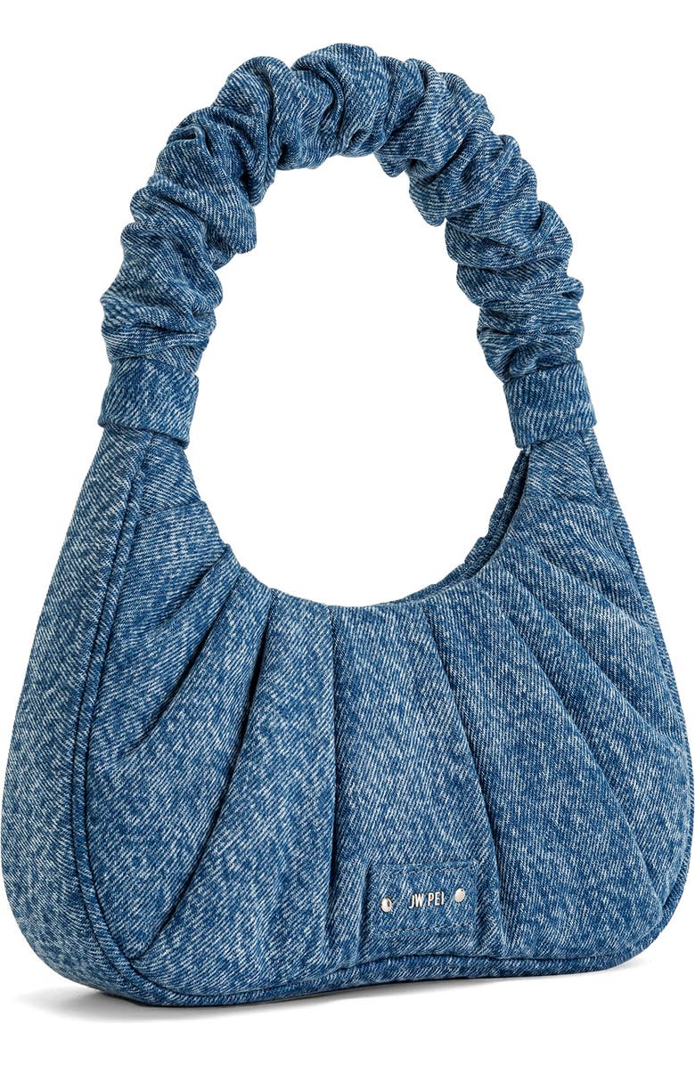 JW PEI Gabbi Ruched Faux Leather Hobo, Alternate, color, Blue