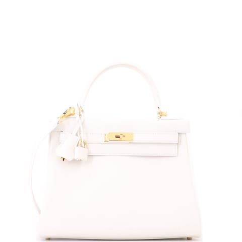 Kelly Handbag White Evercolor with Gold Hardware 28
