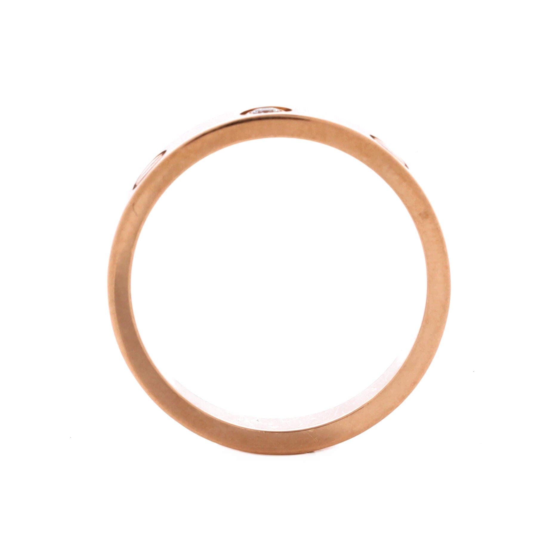 Love Wedding Band 1 Diamond Ring 18K Rose Gold with Diamond, Alternate, color, Metallic Gold
