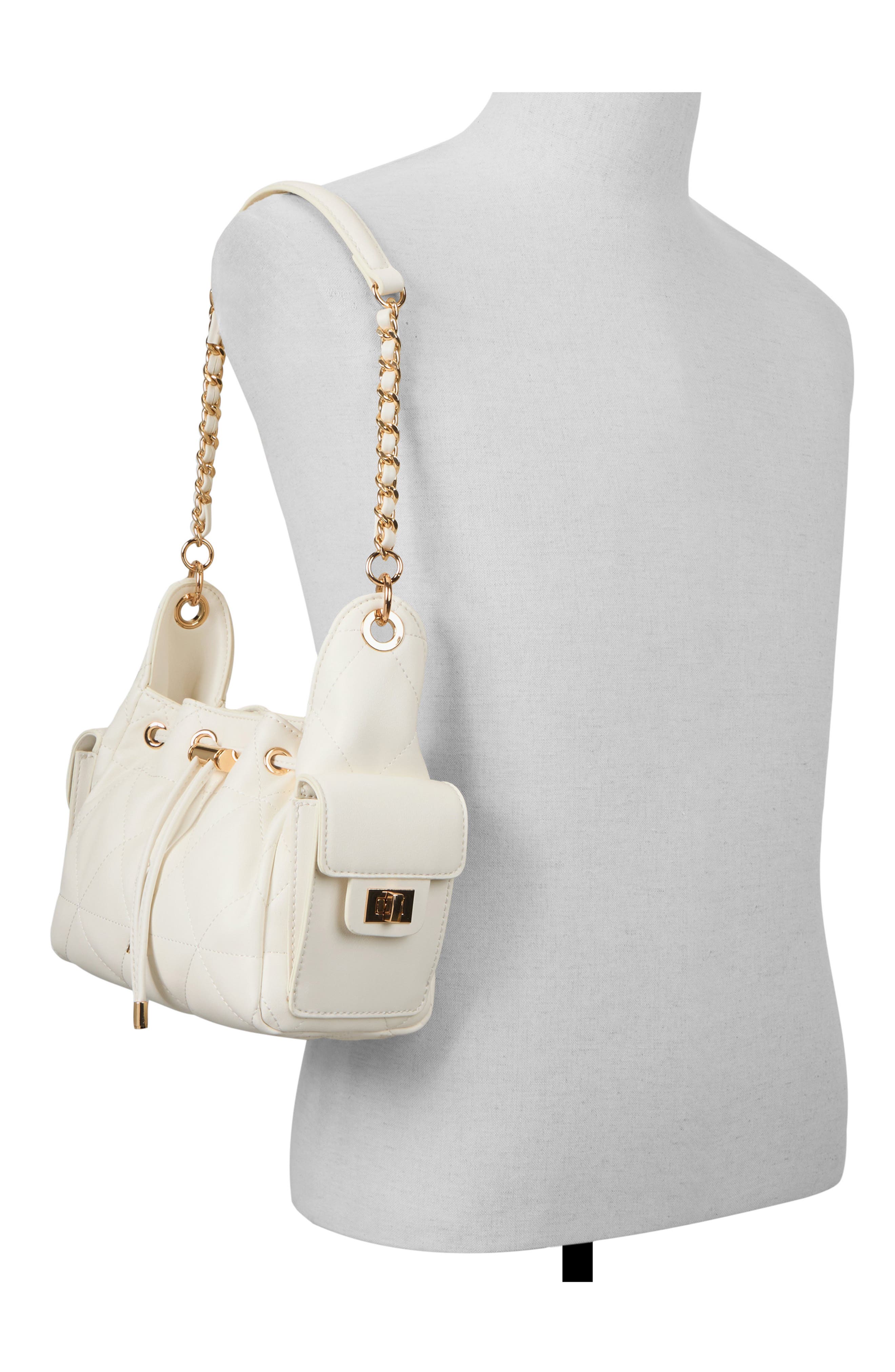 ALDO Sephiraa Faux Leather Shoulder Bag, Alternate, color, White