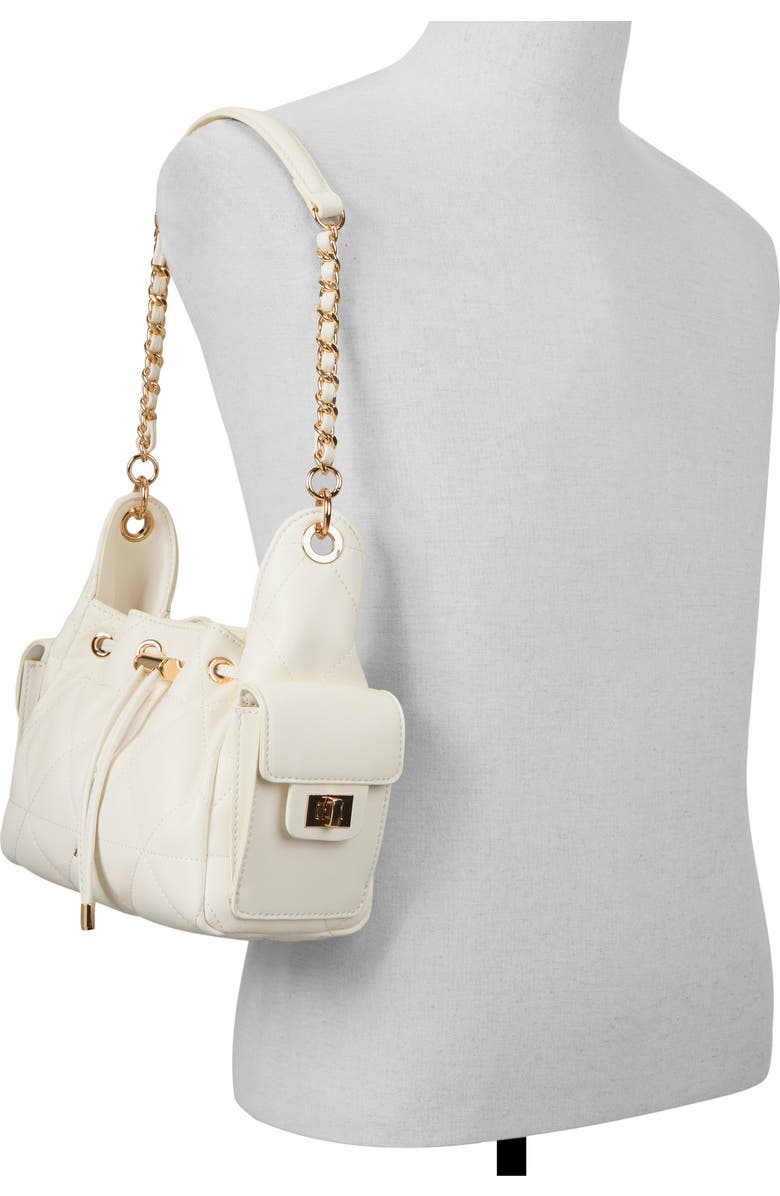 ALDO Sephiraa Faux Leather Shoulder Bag, Alternate, color, White