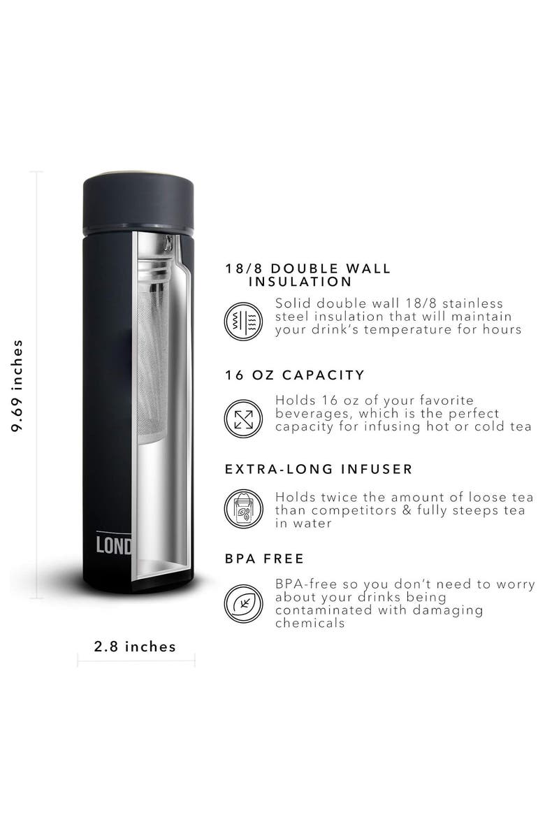 London Sip Infuser Bottle 16oz, Alternate, color, Black