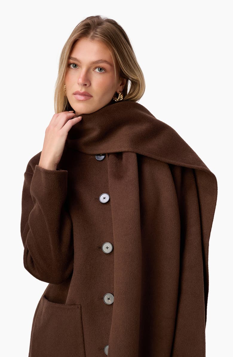 CAMI NYC Winfred Wool & Cashmere Scarf Coat, Alternate, color, Sable