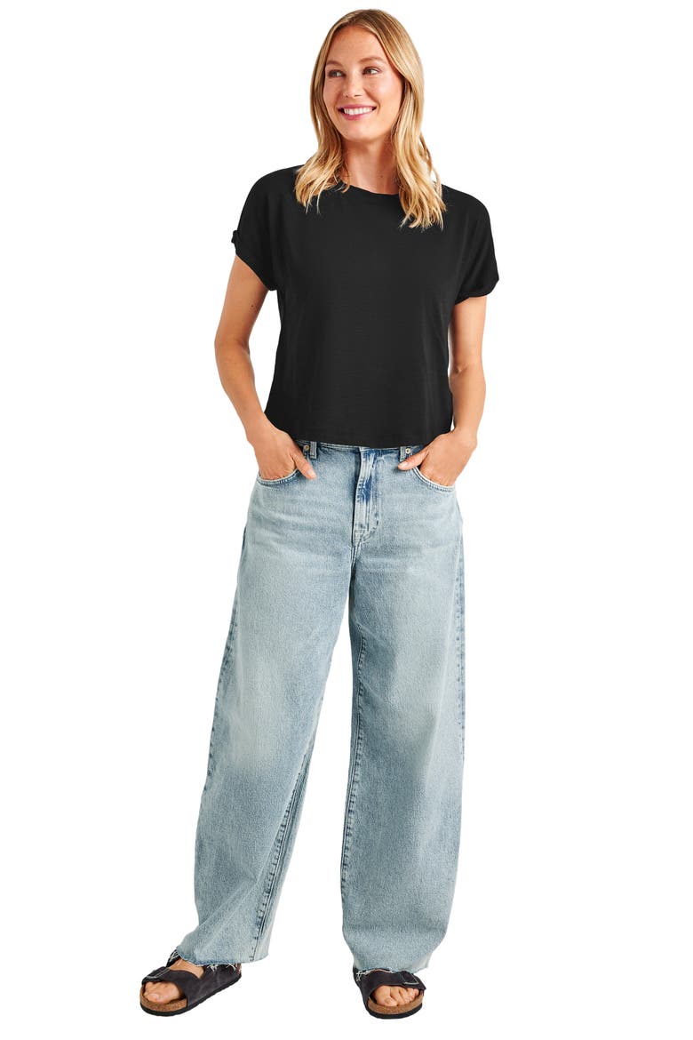 Skye Slub T-Shirt, Alternate, color, BLACK