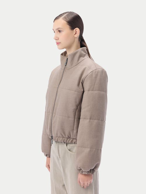 Gobi Mongolian Cashmere High-neck Cashmere Jacket In Taupe