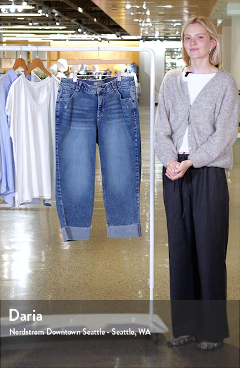'Ab'Solution Cuff Straight Leg Jeans, sales video thumbnail