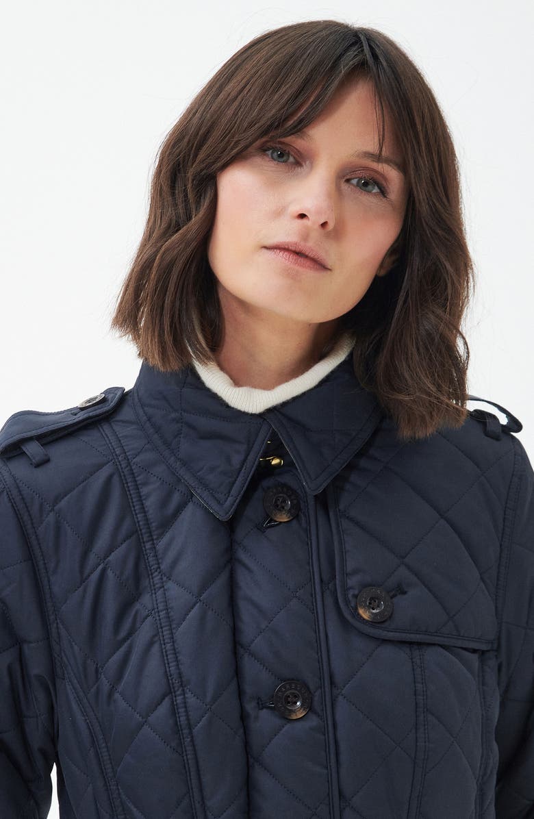 Barbour Tummel Belted Quilted Jacket, Alternate, color, Dark Navy/Classic