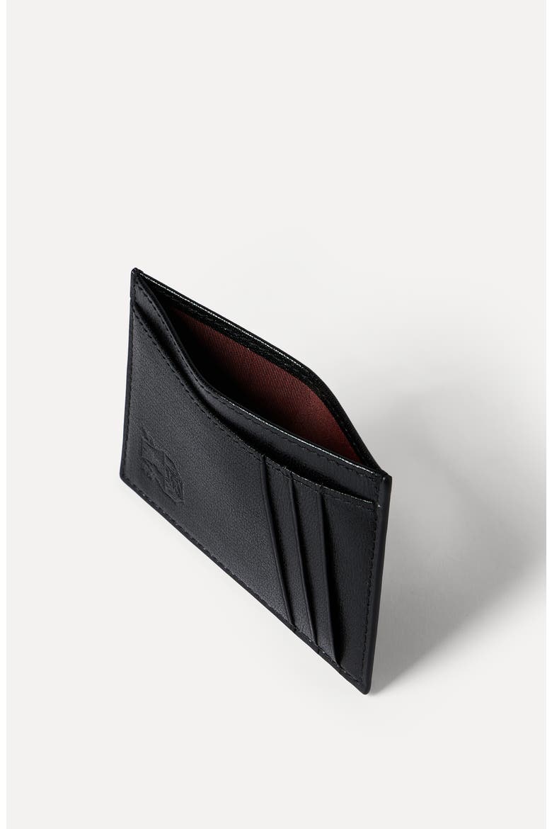 Grained leather card holder, Alternate, color, Black
