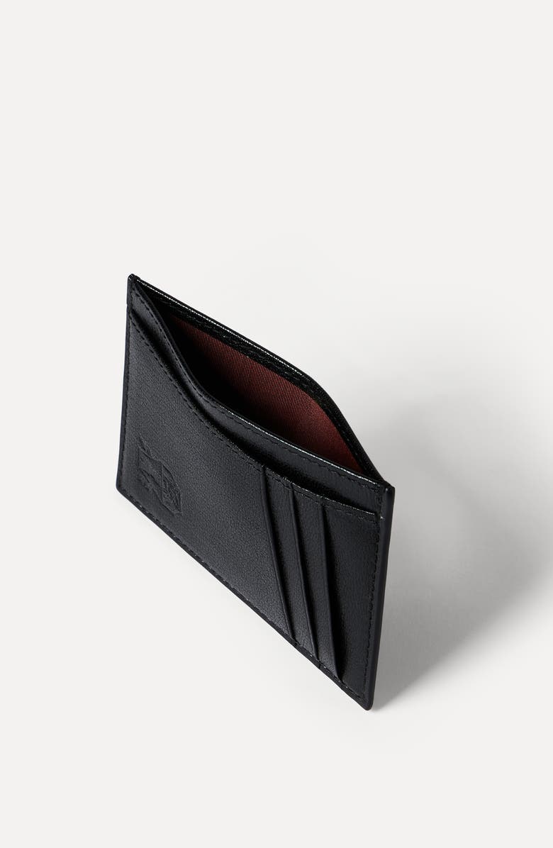 Brunello Cucinelli Grained leather card holder, Alternate, color, Black