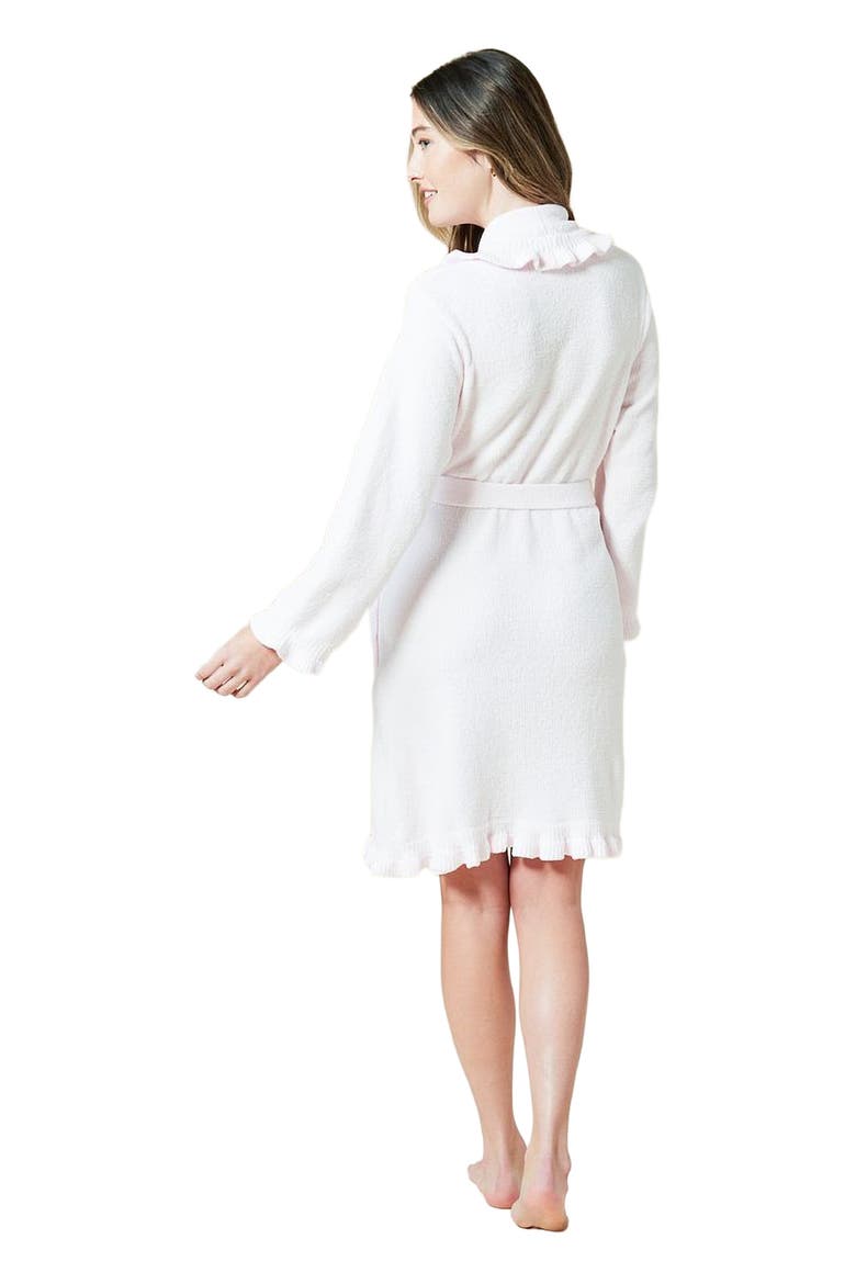 Knee-Length Ruffle Chenille Robe, Alternate, color, Light Pink