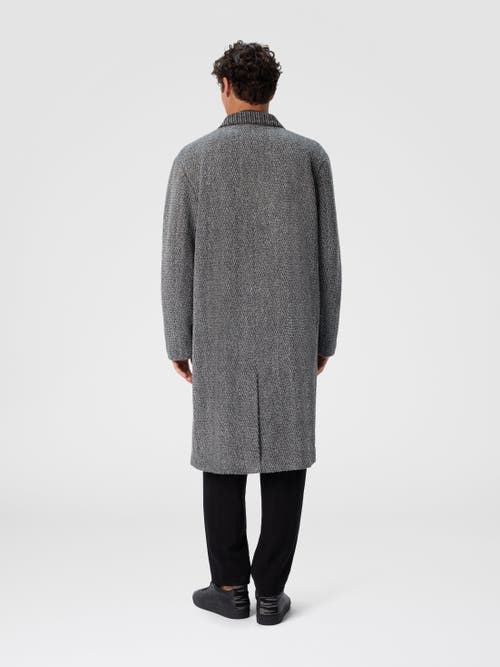 Missoni Wool Cloth Coat With Chevron Pattern In Gray