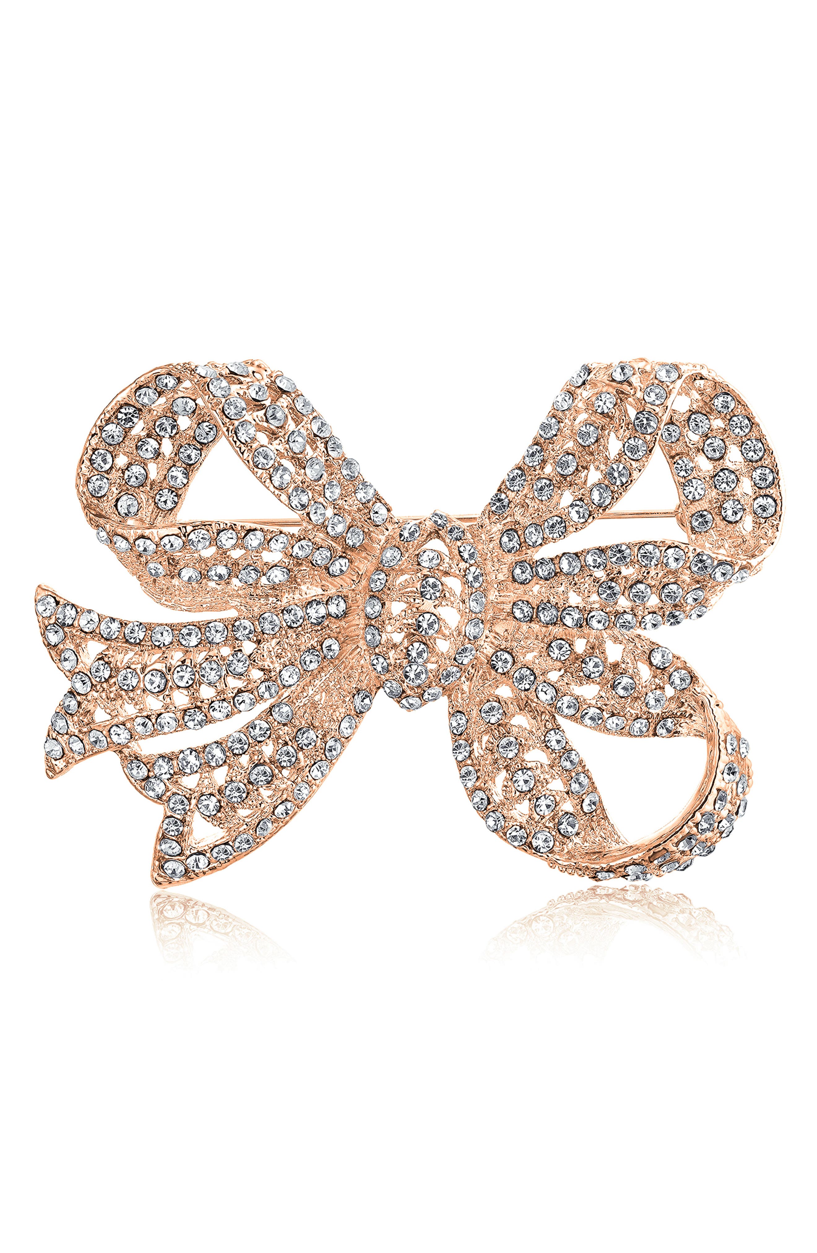 BLING JEWELRY Bow Brooch