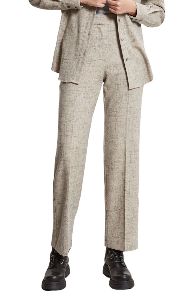 Wool Blend Ankle LengthTrousers, Main, color, Stone