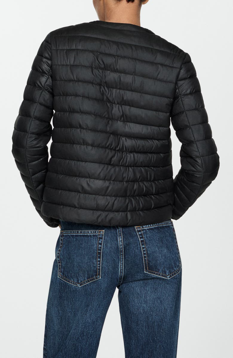 MANGO Pocket Quilted Jacket, Alternate, color, Black