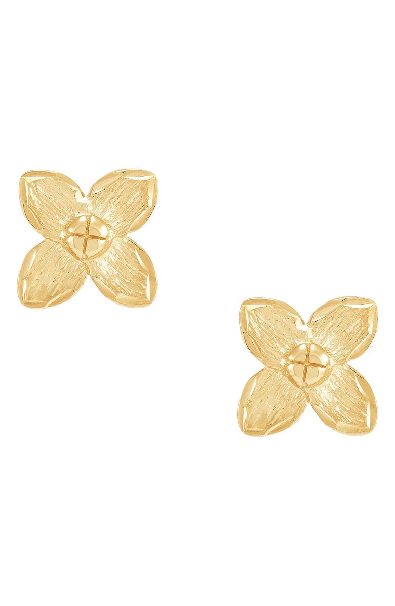 Frankie & Zoe 14K Gold Flower Stud Earrings, Alternate, color, Yellow Gold