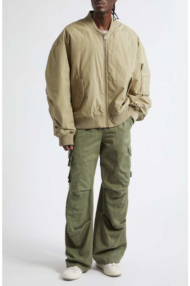 Cotton & Linen Cargo Pants, Alternate, color, 7EC GREEN