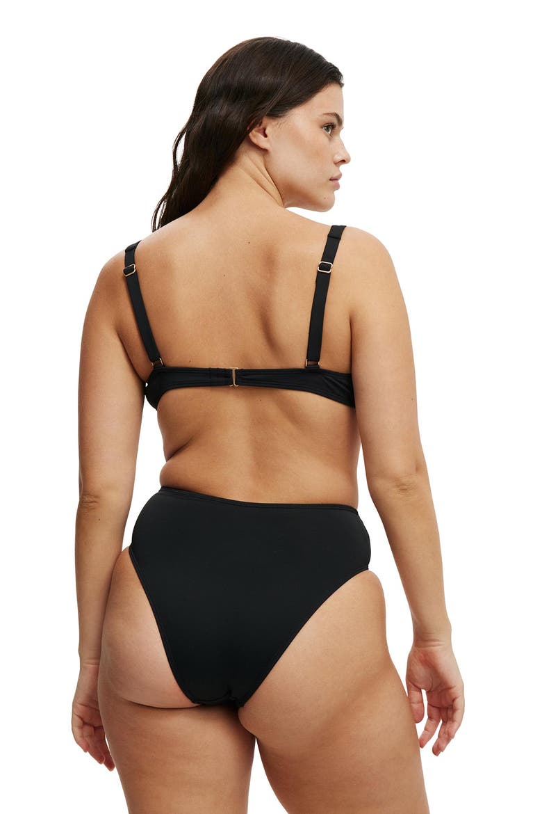 Women's Highwaisted Cheeky Bikini Bottom, Alternate, color, Black