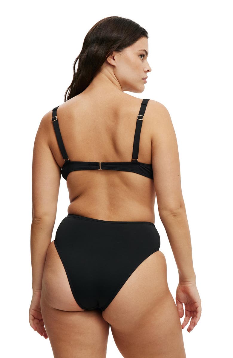 COTTON ON BODY Women's Highwaisted Cheeky Bikini Bottom, Alternate, color, Black