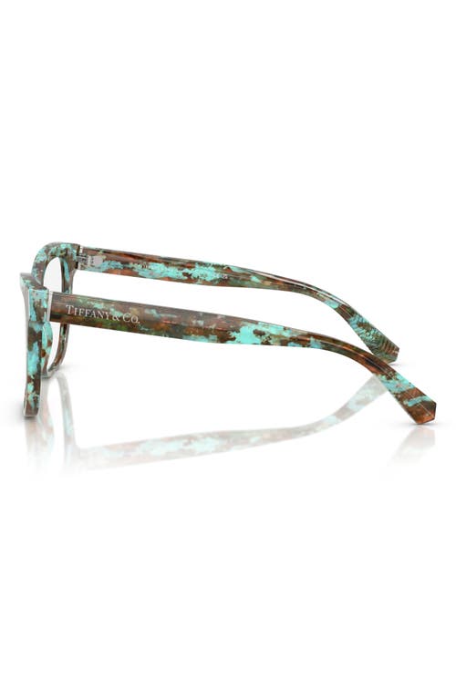 Tiffany & Co . 53mm Cat Eye Optical Glasses In Blue Havana