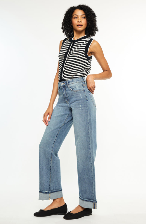 Kancan Bellen Essentials High Rise Wide Jeans In Blue