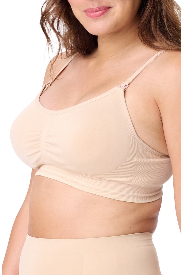 Motherhood Women's Maternity Seamless Nursing and Hands-Free Pumping Bra, Alternate, color, Essential Nude