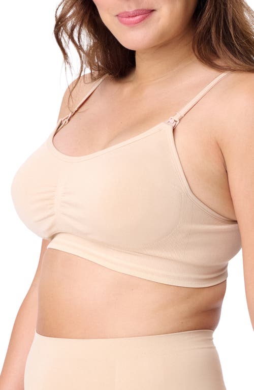 Motherhood Maternity Maternity Seamless Nursing And Hands-free Pumping Bra In Gray