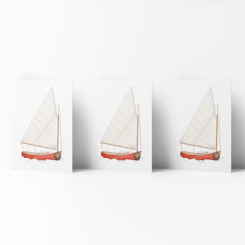 Holiday Winter Greeting Cards "Holiday Sailboat"