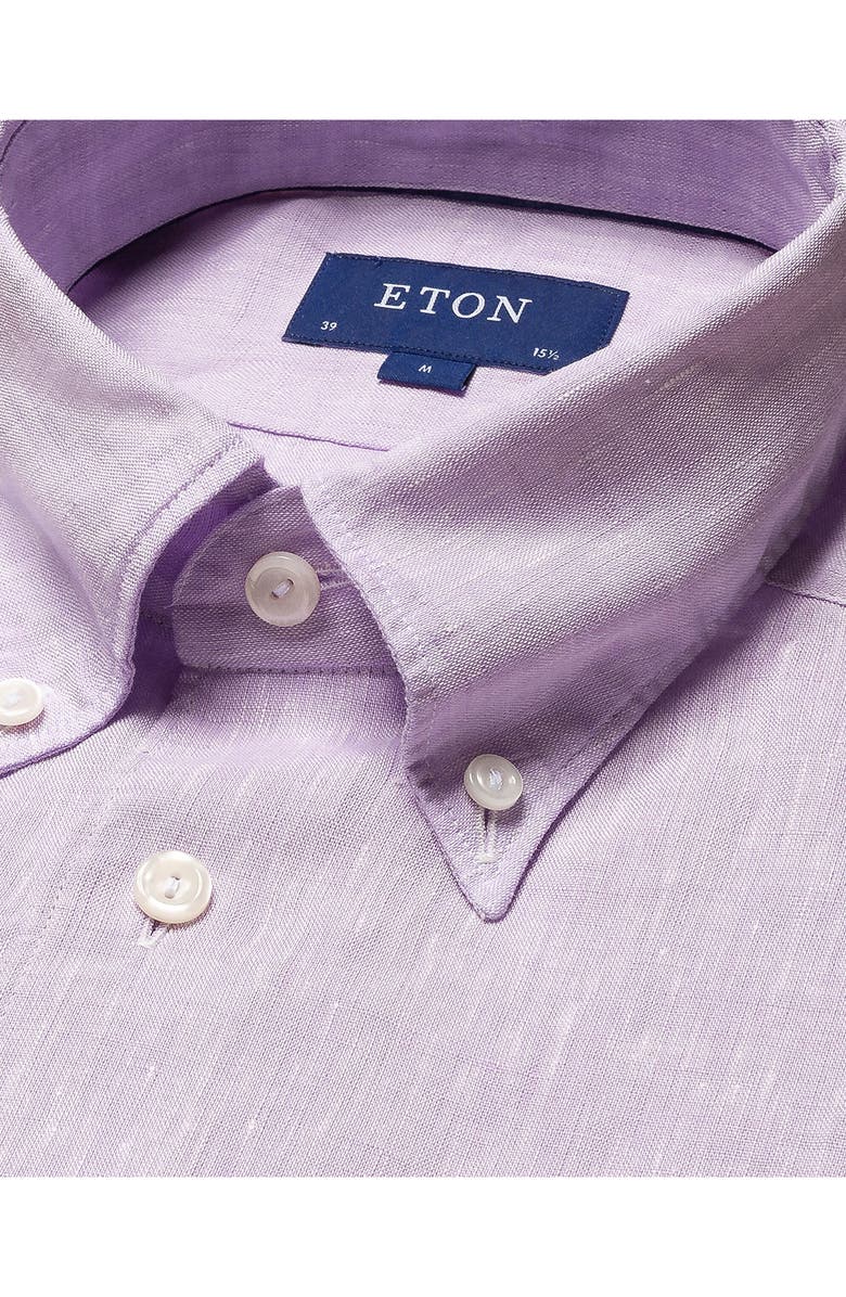 Eton Contemporary Fit Linen Dress Shirt, Alternate, color, 