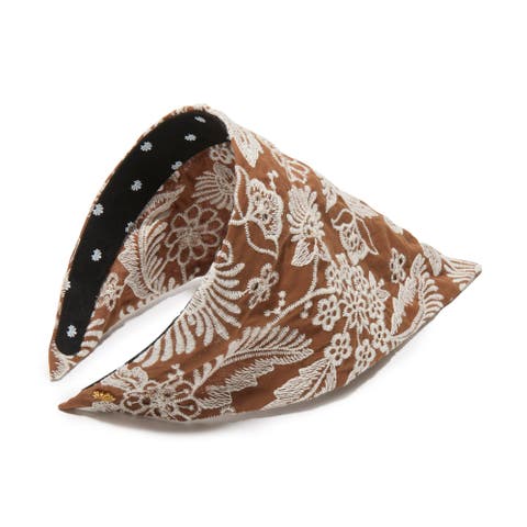 Jackie Embroidered Eyelet Handkerchief Headband