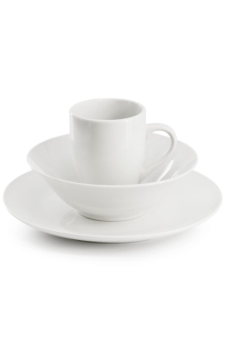 Gibson Home Wintercap 12 Piece Fine Ceramic Dinnerware Set, Alternate, color, White