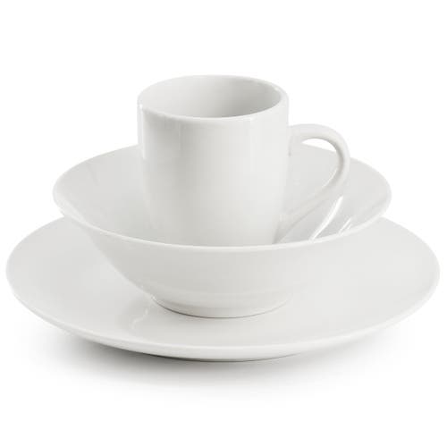 Gibson Home Wintercap 12 Piece Fine Ceramic Dinnerware Set In White