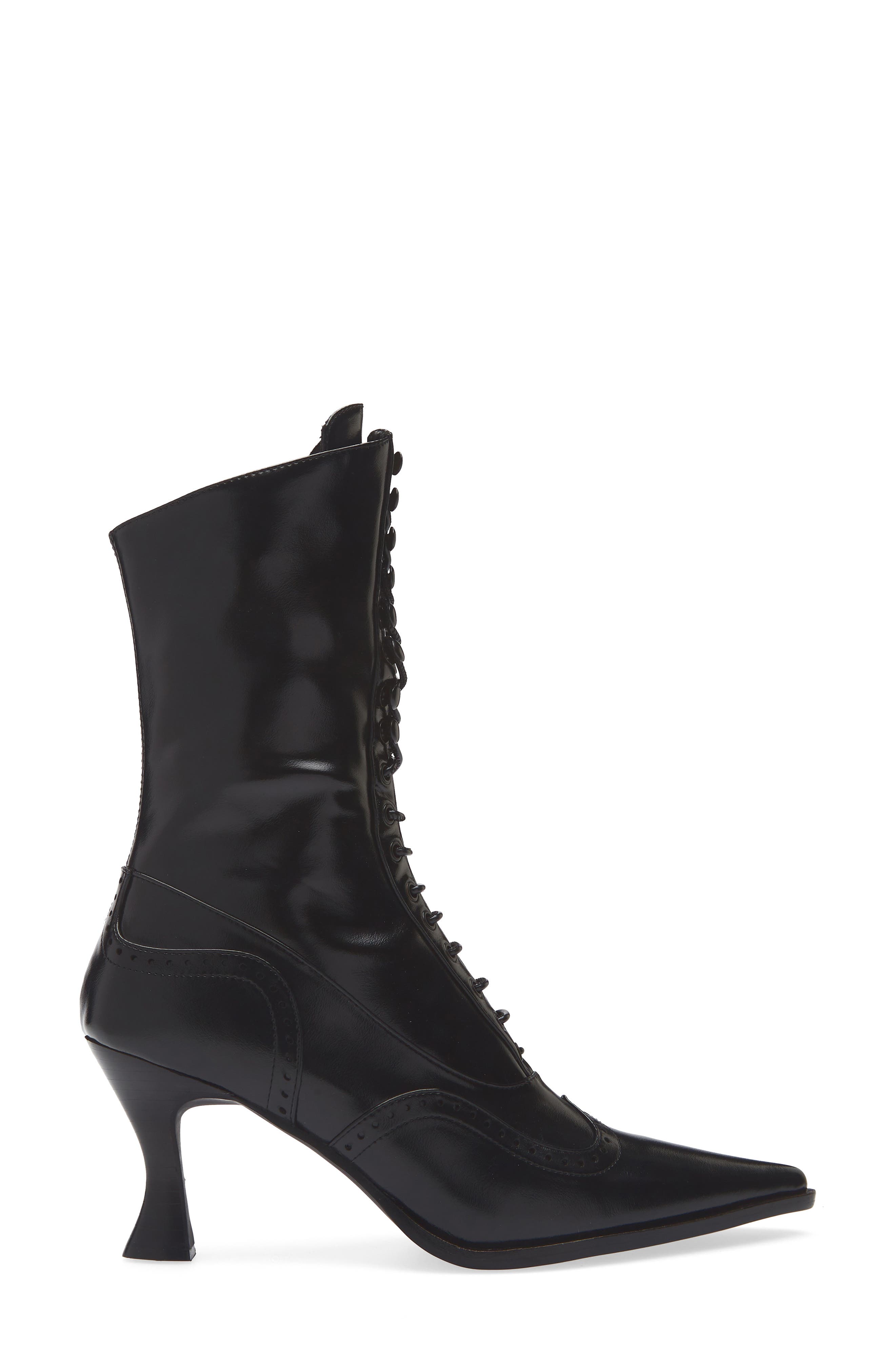 Jeffrey Campbell Pollitt Pointed Toe Lace-up Wingtip Boot, Alternate, color, Black