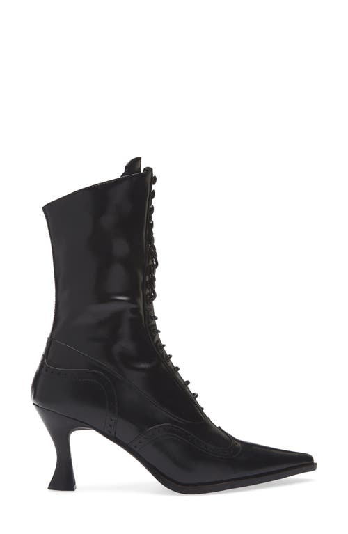 Jeffrey Campbell Pollitt Pointed Toe Lace-up Wingtip Boot In Black