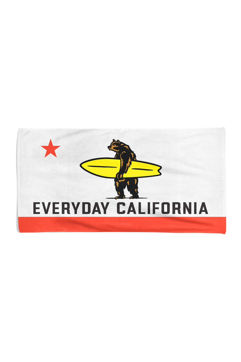 Brutus Flag Beach Towel, Main, color, White / Red / Yellow