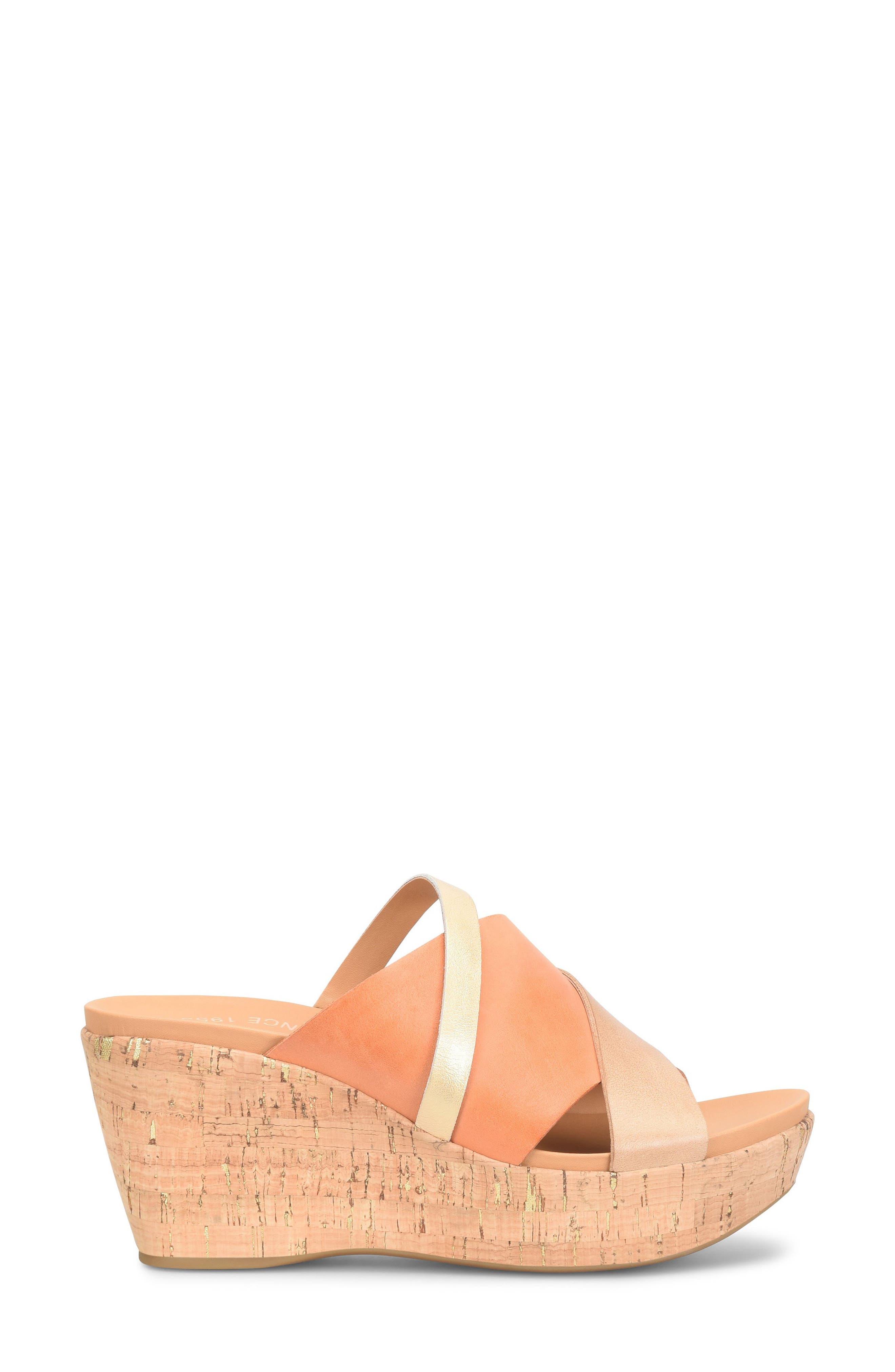 Kork-Ease<sup>®</sup> Addie Platform Wedge Slide Sandal, Alternate, color, Orange Combo