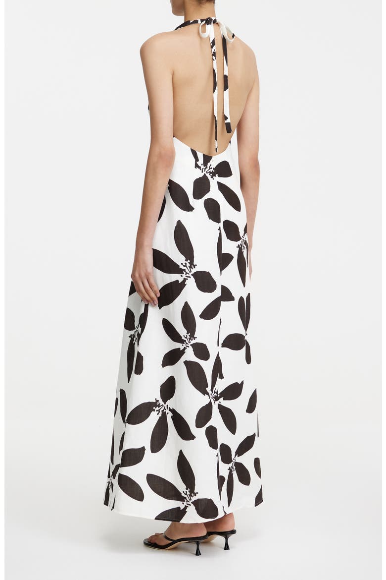Jennifer Print Halter Maxi Dress, Alternate, color, CREAM BLOSSOM