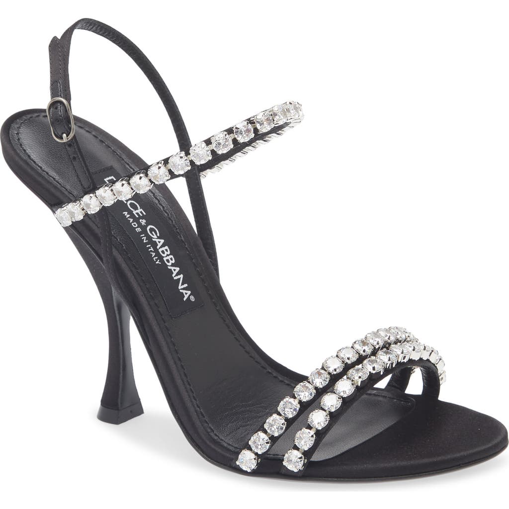 Dolce & Gabbana Dolce&gabbana Crystal Strap Sandal In Black
