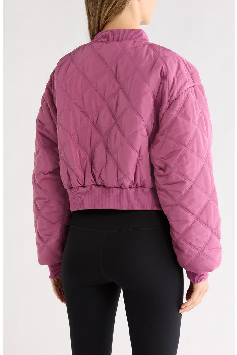 Quilted Crop Bomber Jacket, Alternate, color, RED VIOLET