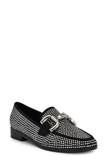 Nine West Lilma Womens Embellished Textured Slip-on Sneakers In Black
