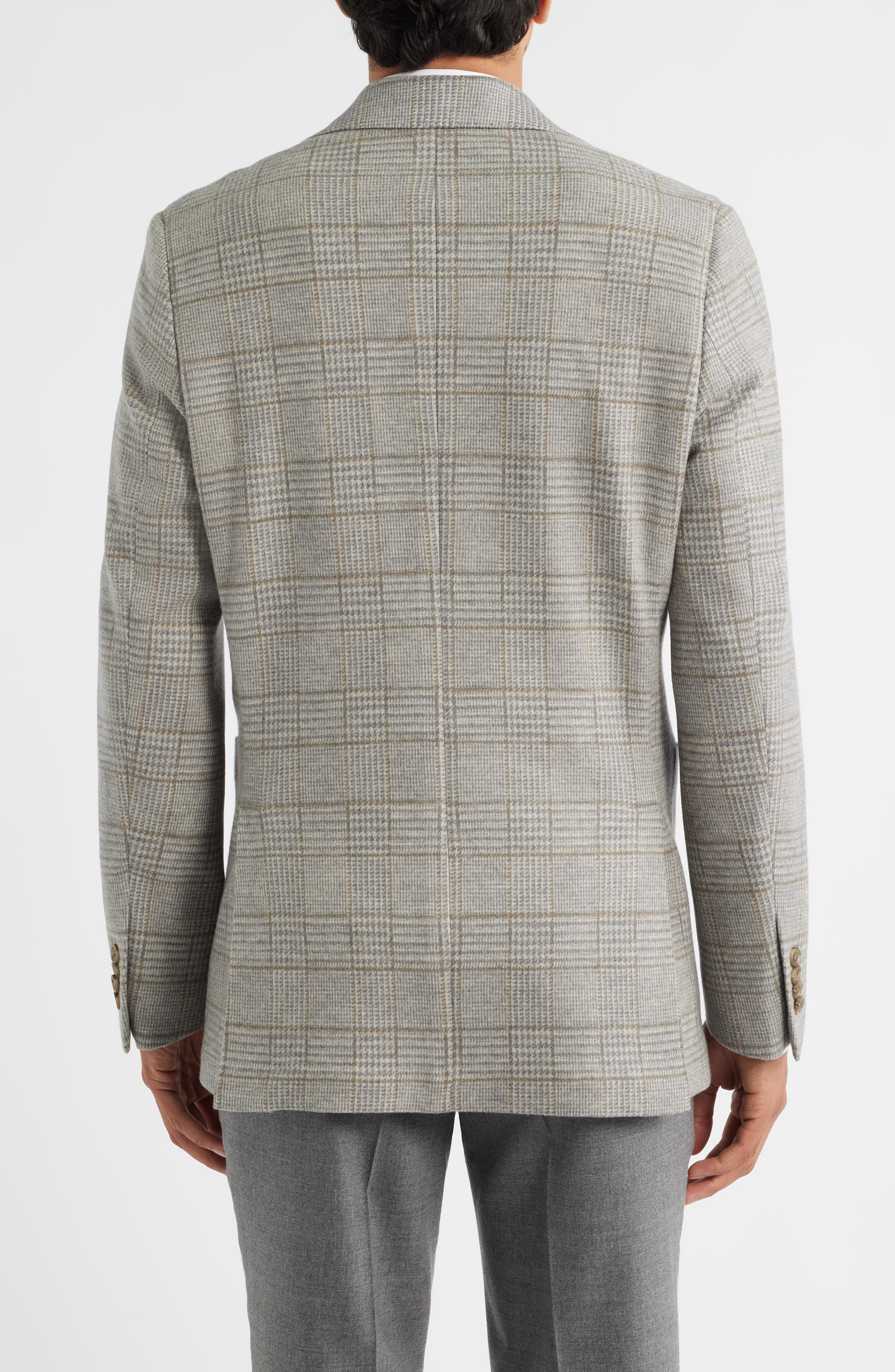 Hampton Tan Glen Check Knit Wool Sport Coat - image 2